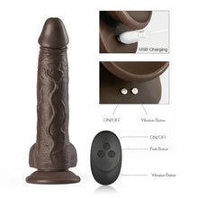 Load image into Gallery viewer, K05 Emulated Black Coffee Masculine Wireless Telescopic Rotating Vibrating Rod