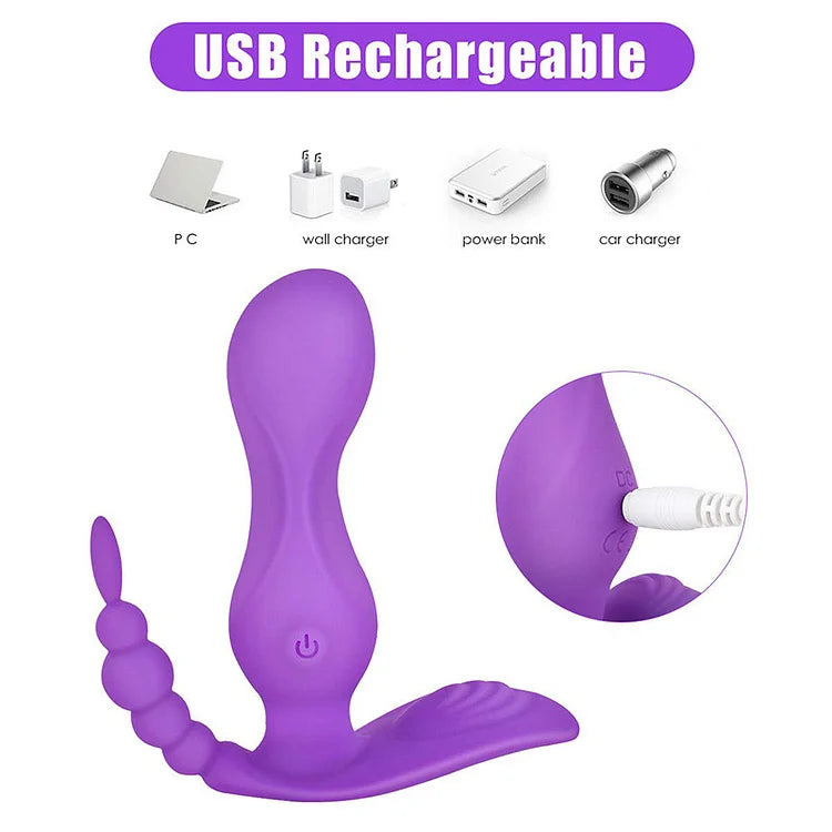 Double Head Silicone Vibrator with Remote Control