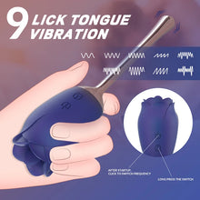 Load image into Gallery viewer, Silicone Rose Vibrator With Tongue Lickingfor Women