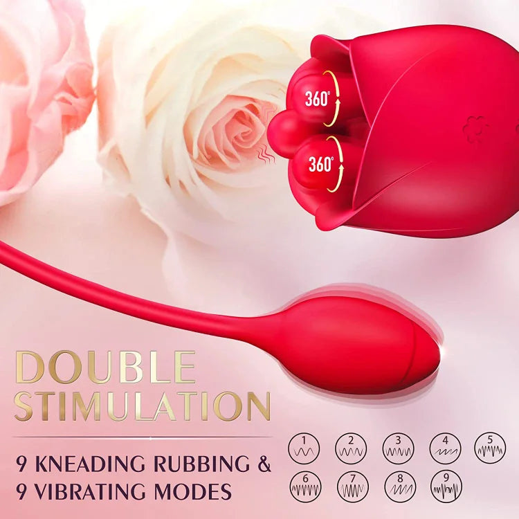 S475-3 Three Pistils Rose Toy With Vibrating Bud