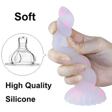 Load image into Gallery viewer, Luminous Anal Plug With Sucker Multi Color Silicone Butt Sex Toys