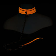 Load image into Gallery viewer, Luminous Pu Leather Chain Collar With Leash Bdsm Bondage