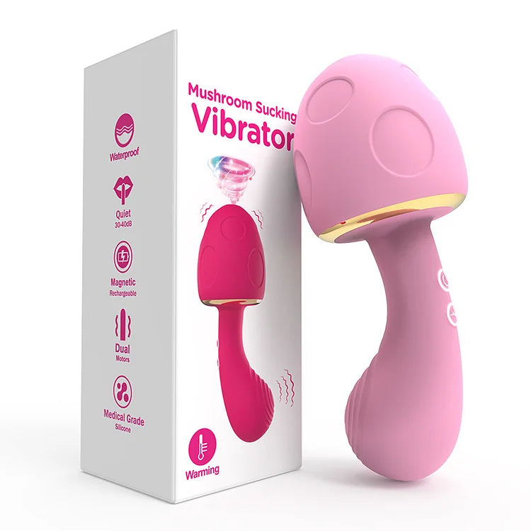 Mushroom Mute Sucking Vibrator Warm Massager Toy Female Masturbator