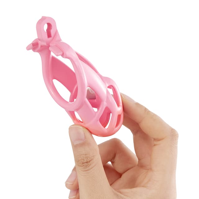 Pink Cobra - 3D Design Chastity Belt Disposable Lock with Four Rings