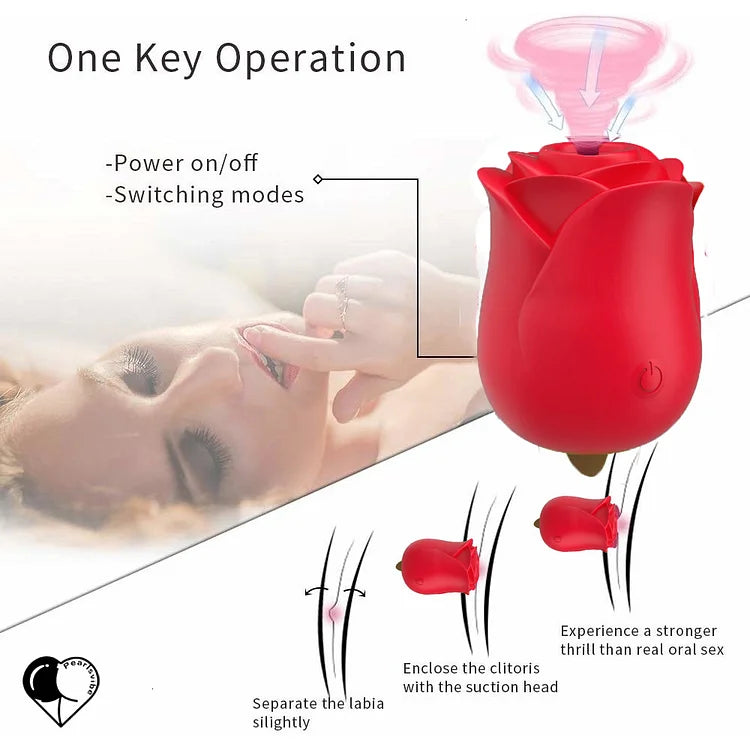 Silicone Rose Clitoral Suction Vibrator Sex Toys