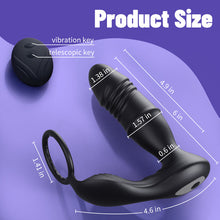 Load image into Gallery viewer, APP/Controller &amp; 9-Telescopic / Vibration &amp; Penis Ring Locking Prostate Massager