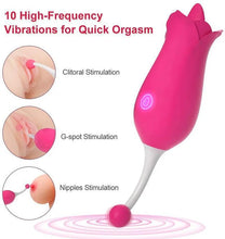 Load image into Gallery viewer, 2 in 1 Licking &amp; High-Frequency G-Spot Rose Clitoral Vibrator  Clitoris Tongue Stimulator Vaginal Breast Nipple Massager for Quick Orgasm