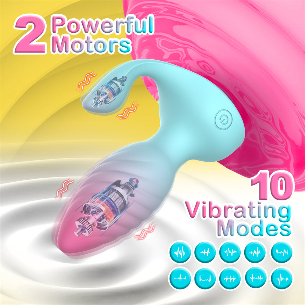 2 in 1 Diamond Anal Plug Wearable Vestibular Remote Control Anal Vibrator