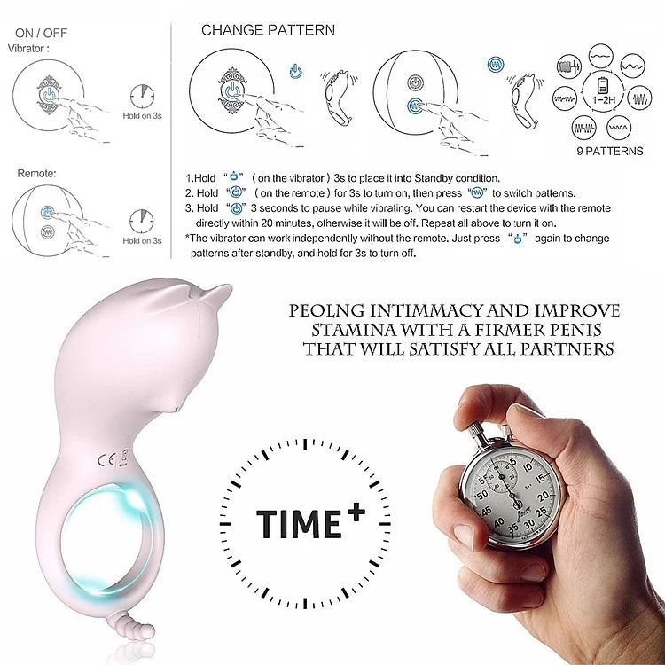 Wireless Remote Control Sperm Lock Vibration Ring For Men And Women Charging Delay Penis Ferrule Adult Sex Products