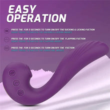 Load image into Gallery viewer, 3 in 1 Clitoral Sucking &amp; Licking Vibrator - G Spot Flapping &amp; Vibrating Dildo Vibrators , Rechargable &amp; Waterproof