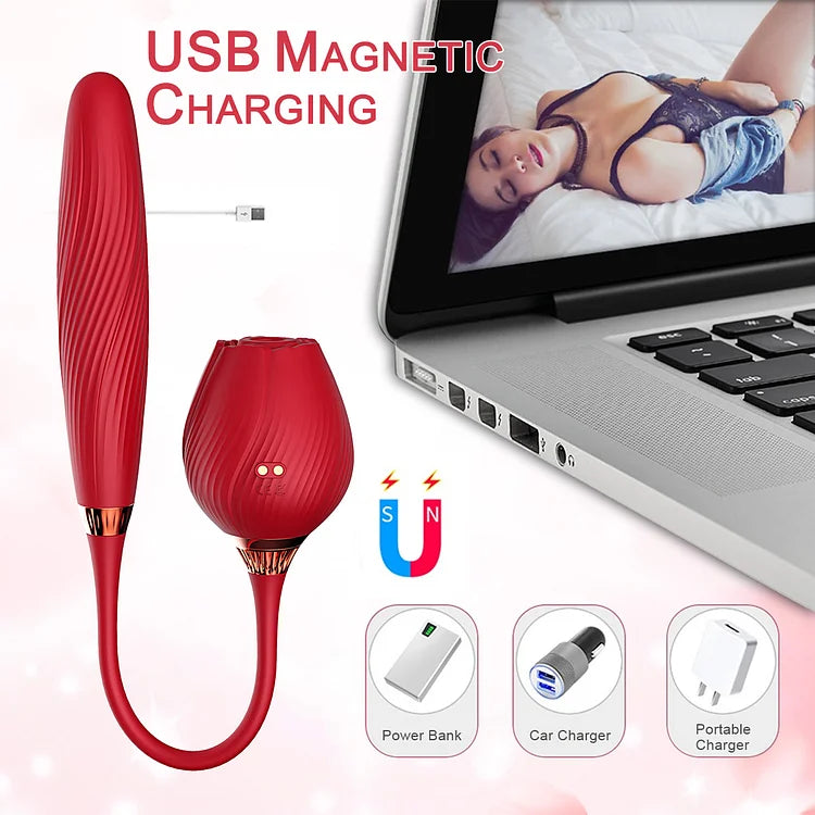 App Remote Control detachable Double Head Sucking And Vibrating Rose Toy