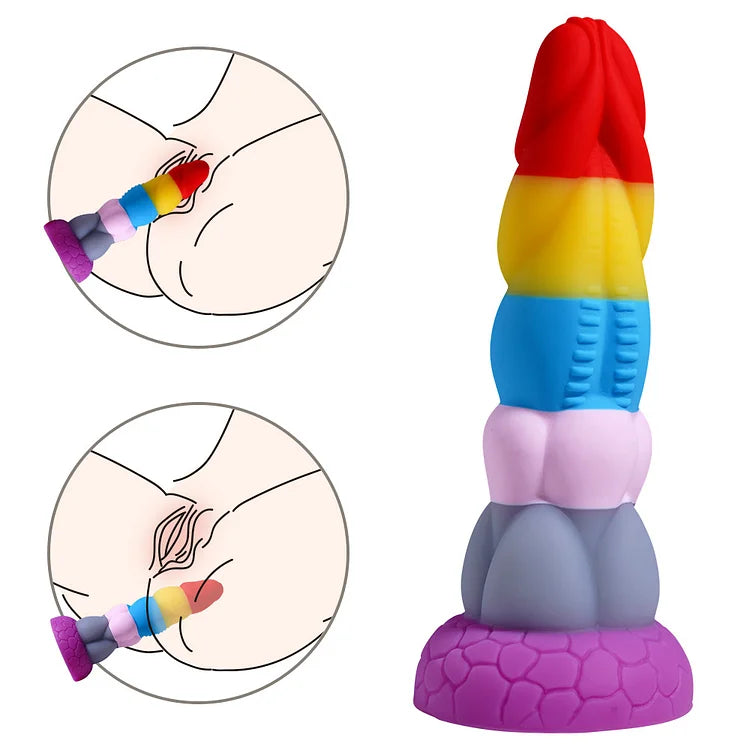 Mixed Color Cotton CandyAnal Plug Male And Female Masturbation Device Silicone Fake Penis Fun Gun Machine Adult Products