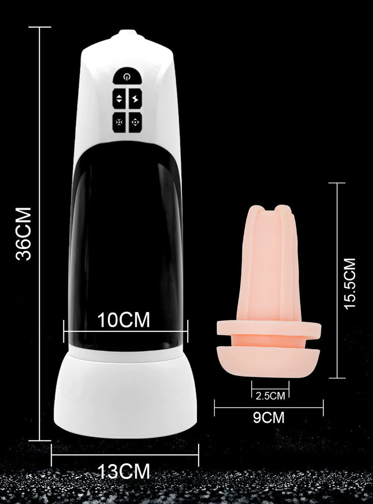 6-in-1 Huge Size Male Stroker Hands-free Heating Base Masturbation Cup