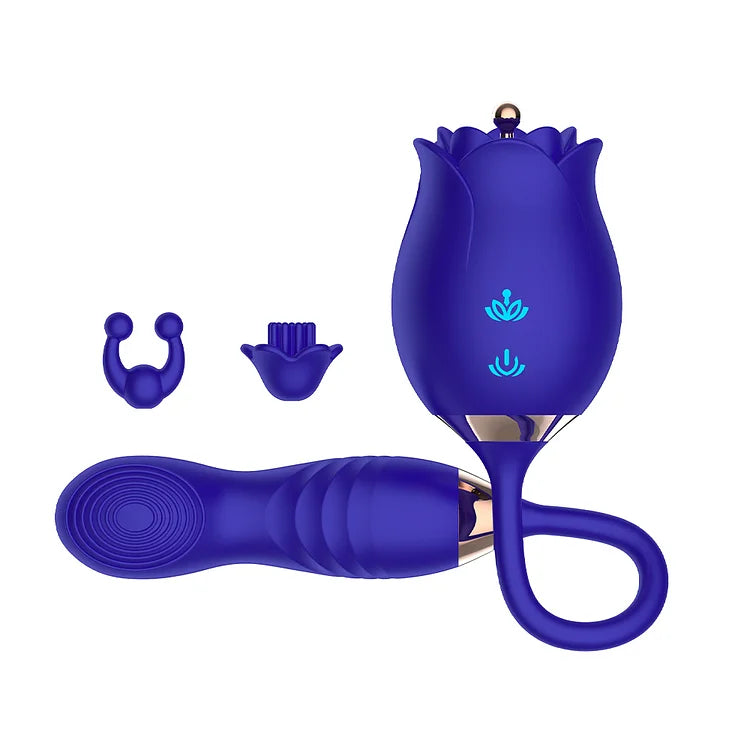 Rose Telescopic Clitoris Stimulator Vibrators Sex Toys For Women 8.0