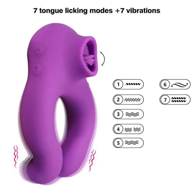 10 Frequency Sucking Vibrator Penis Ring Clit Sucker Cock Ring