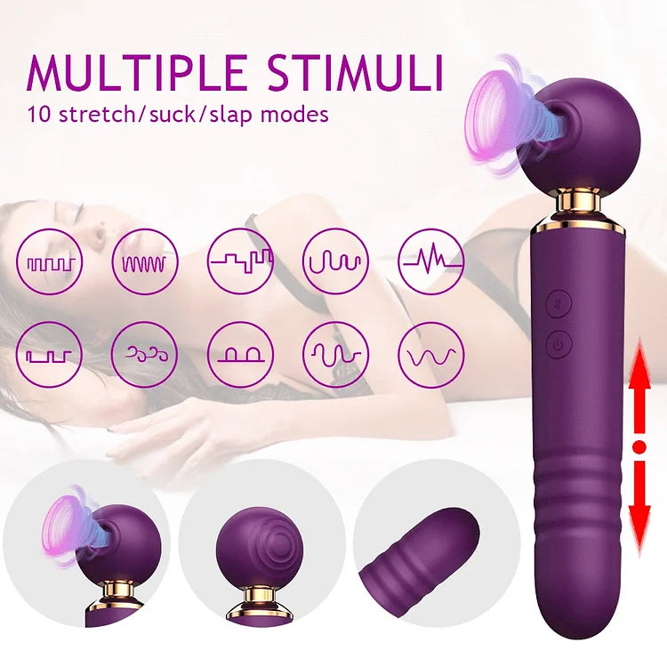 Cute Pier - 2 In 1 Powerful Clitoris Vibrators Magic Wand Av Massager