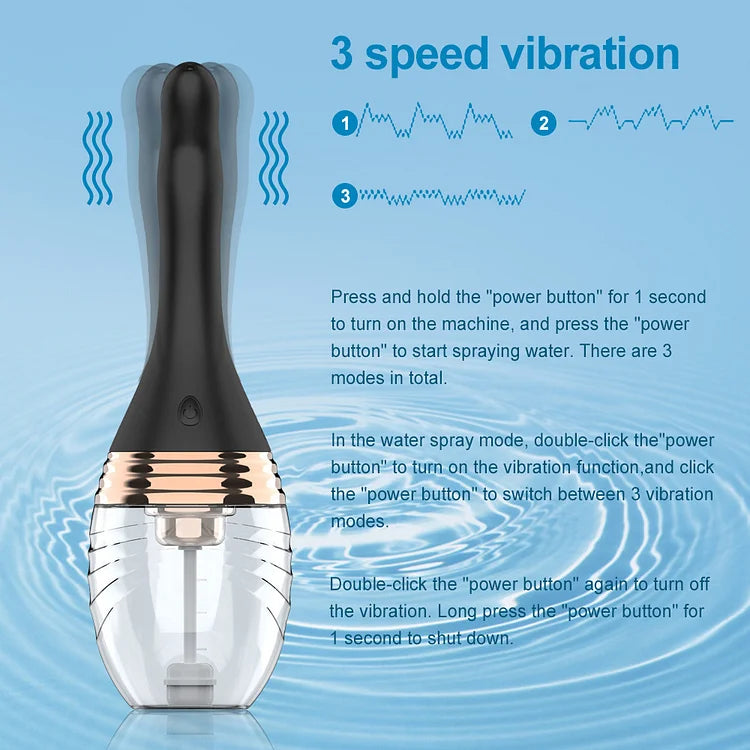 Electric Water Jet Vibration Enema Anal Cleaner Adult Sex Product