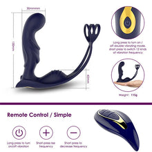 Load image into Gallery viewer, Wireless Remote Control Male Prostate Vibrating Massager Cock Ring