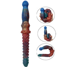 Load image into Gallery viewer, Colorful Double Ended Dildo Fishbone Pattern Anal Plug Lesbian Sex Toy