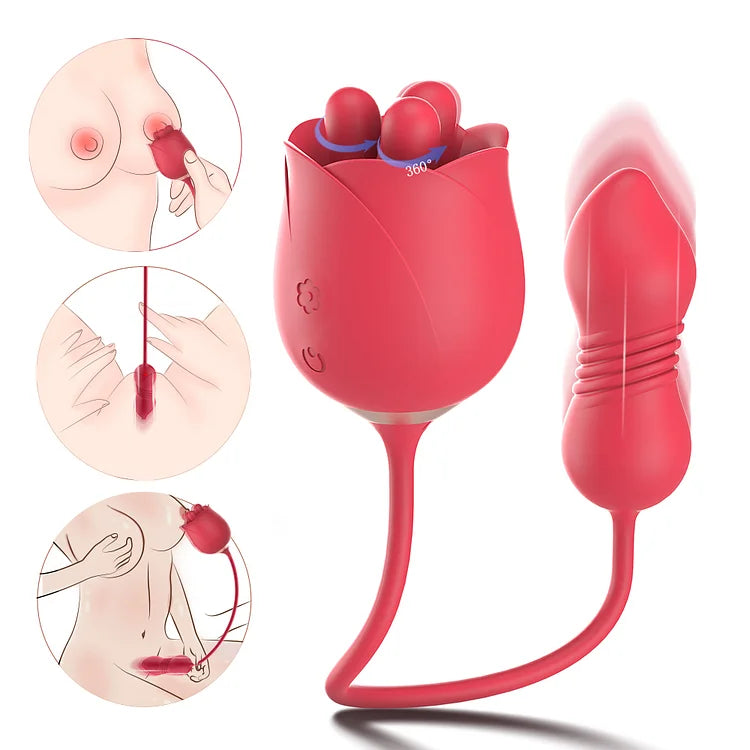 Rose G Spot Clitoral Tongue Vibrator For Women