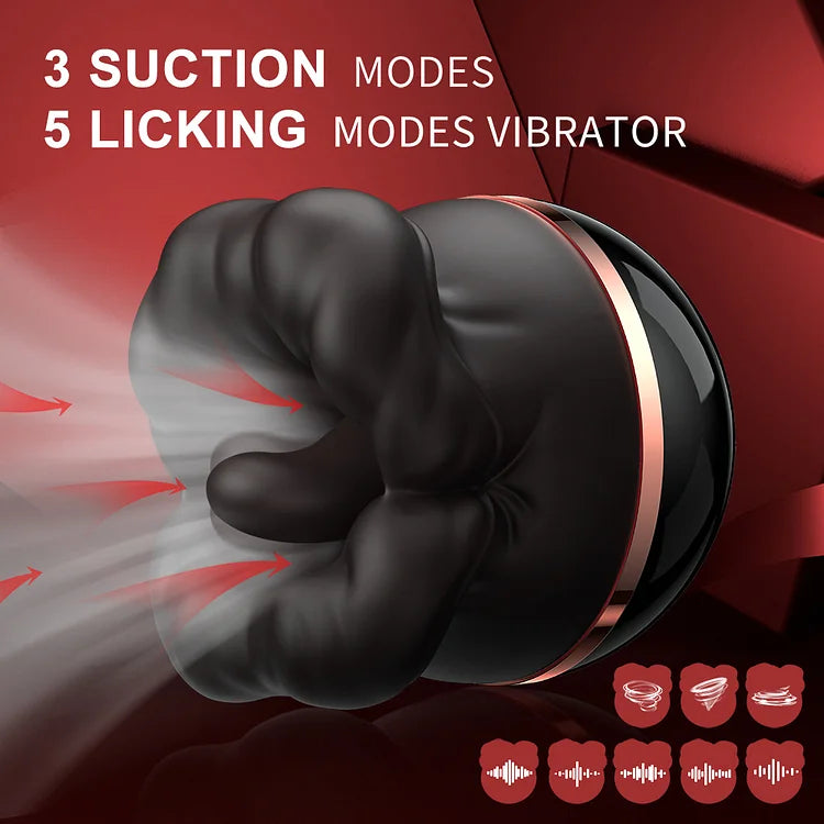 Tongue Sucking Large-mouth Female Masturbator Massager Rechargeable Vibrator