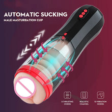 Load image into Gallery viewer, Telescopic Vibrating Masturbation Cup Male Penis Exerciser