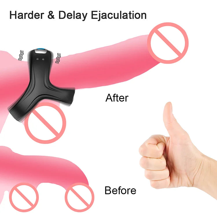 10 Speeds Male Penis Vibrating Cock Ring Vibrator Sex Toys For Men