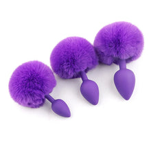 Load image into Gallery viewer, Pure Love Fluffy Bunny Tail, Silicone Anal Butt Plug, 3 Color, Adult Sex Toy