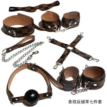 Load image into Gallery viewer, Bondage PU Leather Handcuff and Ankle Kit Gag Erotic Adult Toy SM Adult Games