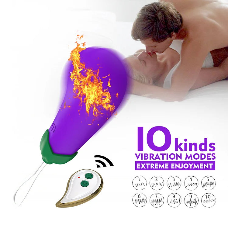 Wireless Eggplant Bullet Vibrator Love Eggs with 10 Vibration Modes