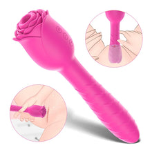 Load image into Gallery viewer, D3621 Scarlet 3-in-1 Telescopic Sucking And Shocking Handle Rose Vibrator