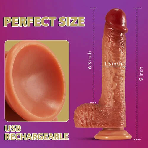 SINGER 3-in-1 Realistic Non-sticky Blush Dildo 9 INCH