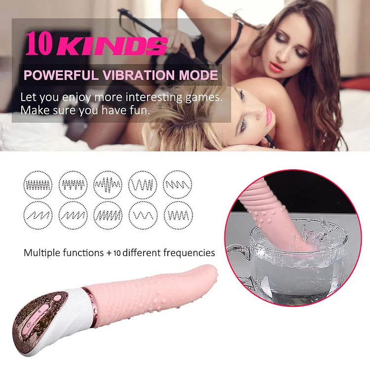 Silicone Vibrating Masturbator Magic Tongue Female Electric Granule Tongue Masturbator Licking Yin Vibrating Rod Adult Supplies