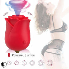 Load image into Gallery viewer, Silicone Rose Clitoral Suction Vibrator Sex Toys