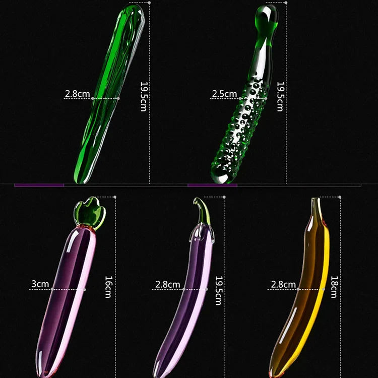 Glass Fruit Penis Female  Masturbator Anal Plug