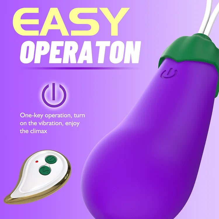 Wireless Eggplant Bullet Vibrator Love Eggs with 10 Vibration Modes